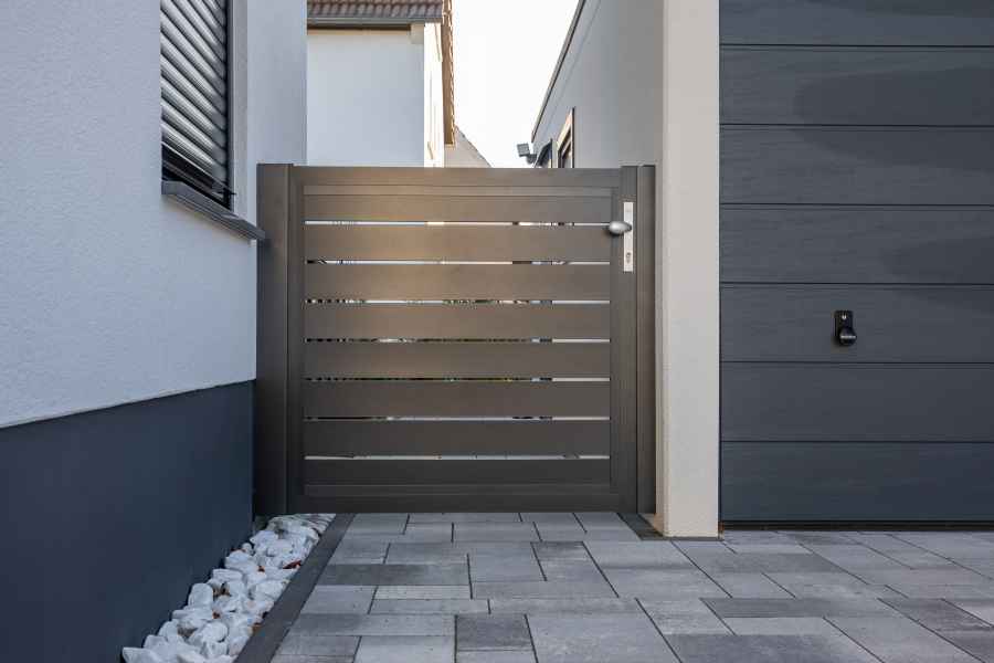 Aluminiumtor 1-flügelig, Anthrazit Metallic hochwetterfest pulverbeschichtet